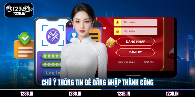 Chú ý thông tin để đăng nhập thành công